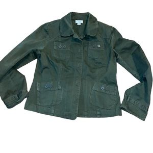 Loft‎ Utility Jacket Army Green size 6 blazer style